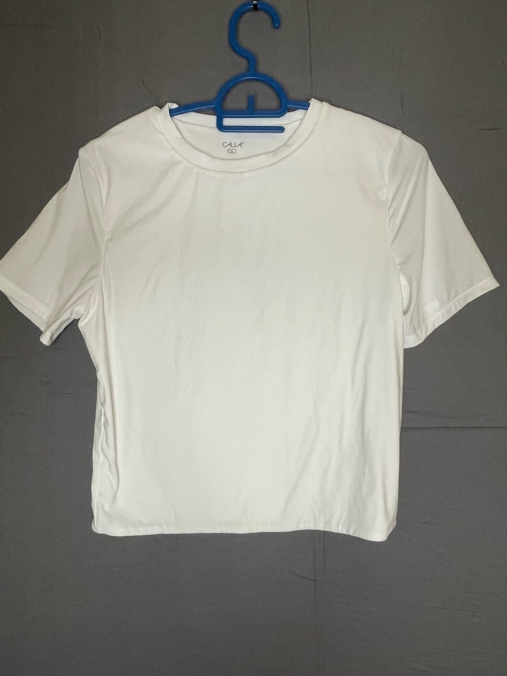 CALIA Women's Medium M White Short Sleeve Cropped T-Shirt Athletic Workout